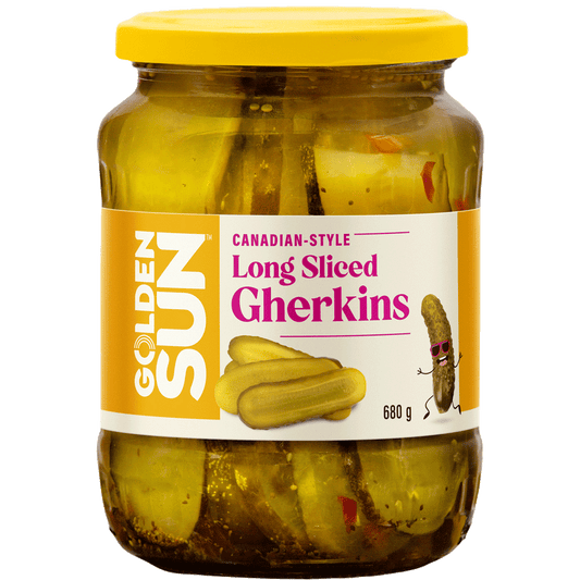 Golden Sun Long Sliced Canadian Style Gherkins 680 g